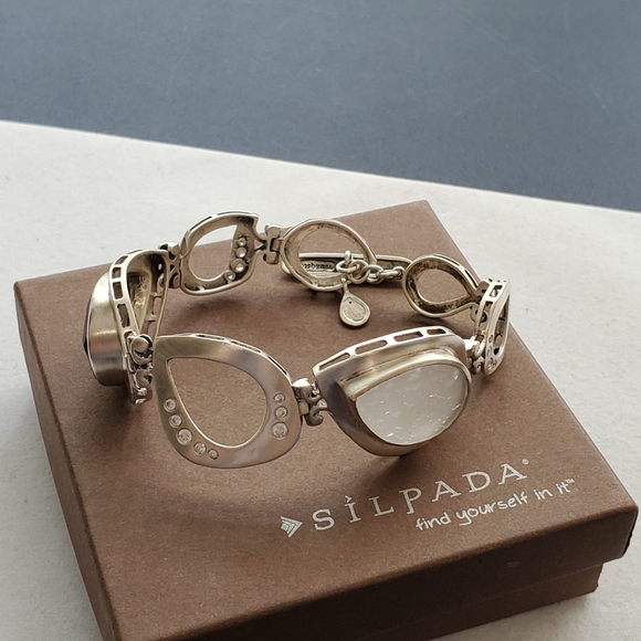 Silpada Jewelry - ⬇️Silpada Hematite Rock Crystal and CZ Tuxedo Bracelet 925 PRICE DROP⬇️